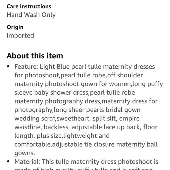 Maternity Photos Light Blue Strapless Dress with Pearl Embellishments Corset tie - Picture 7 of 8